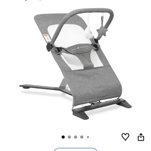 Chic Gray Baby Bouncer with Toy Bar